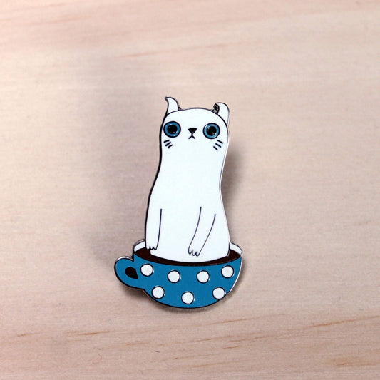 Coffee Cat Enamel Pin