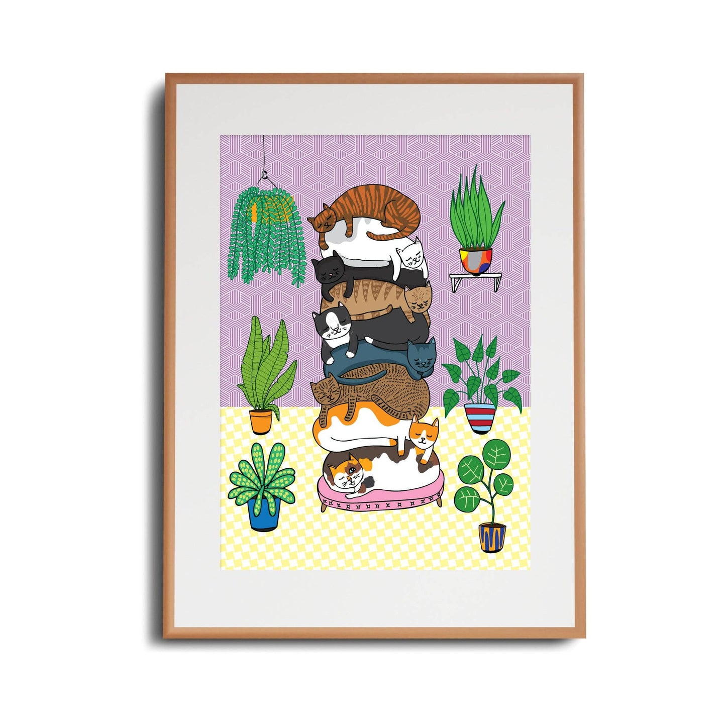 Cats Stack - Art Print: A4