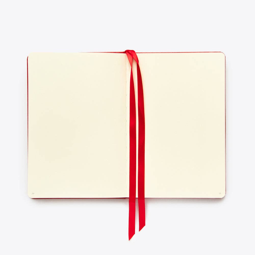 Blank Hardcover Elastic Journal - A5: Red